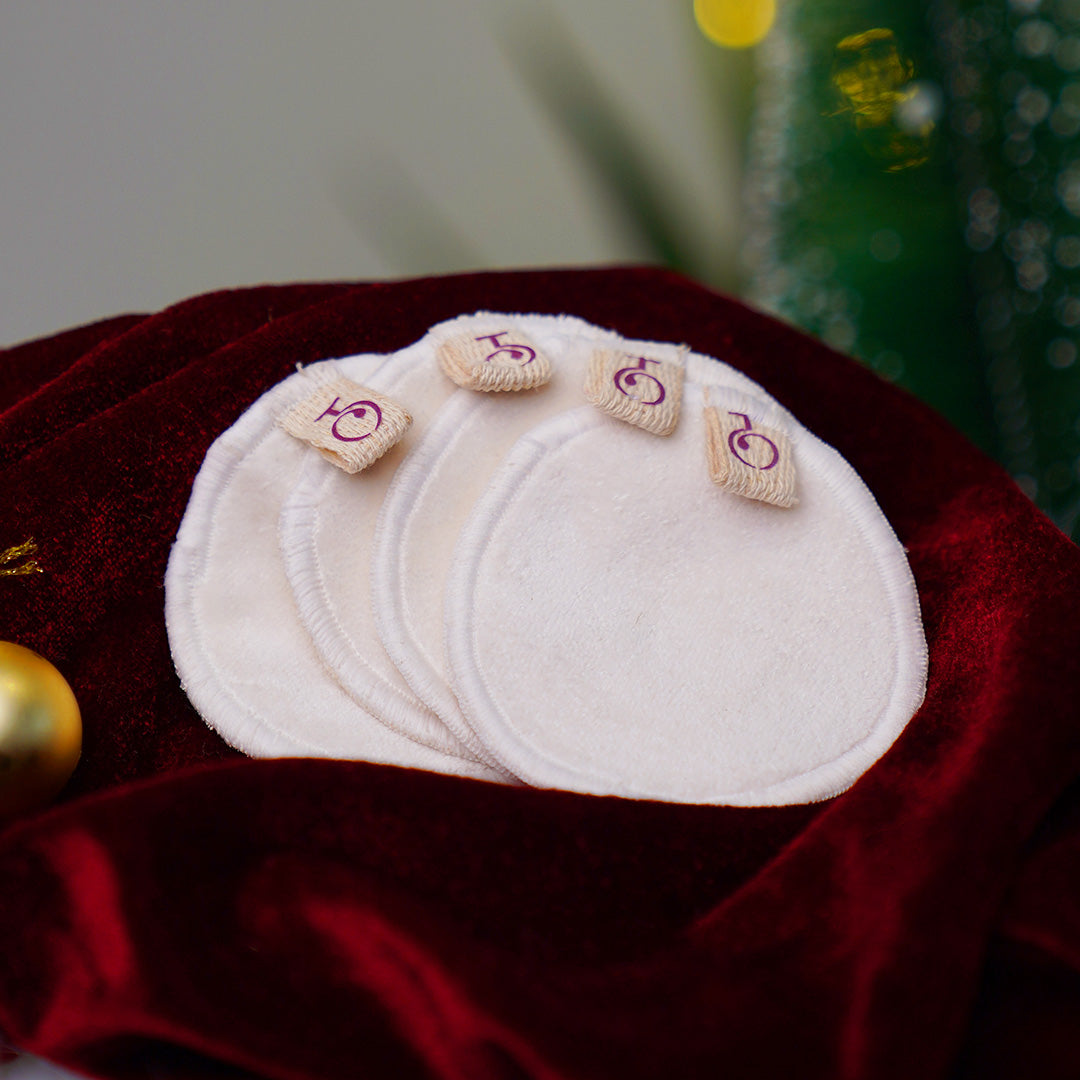 Reusable Bamboo Cotton Gentle Makeup Remover Facial Pads (4 Units) for Eco-Friendly Skincare Solution & Zero-Waste Living