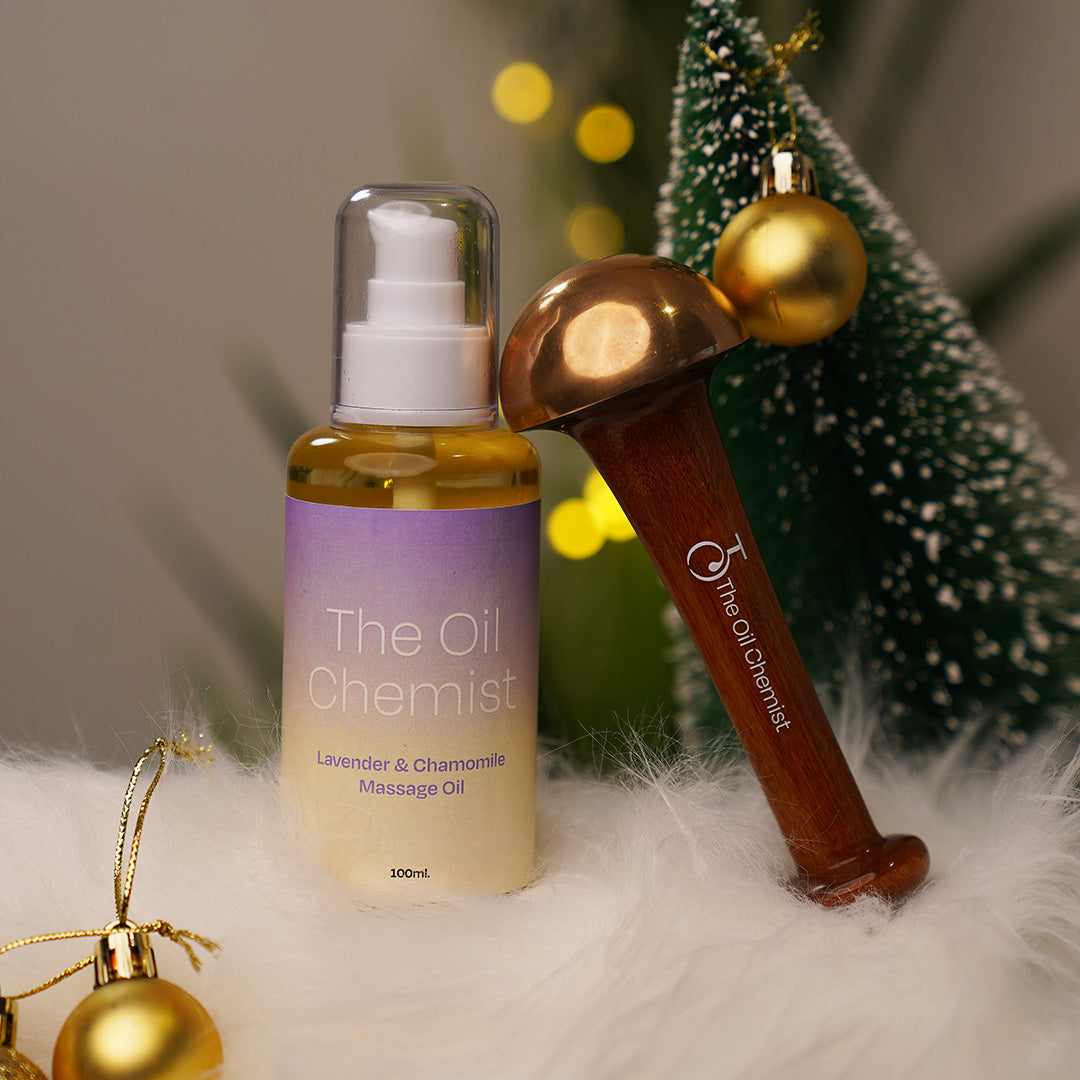 Nourish & Rejuvenate Lavender Massage Combo | Body Oil & Kansa Wand for Skin Health