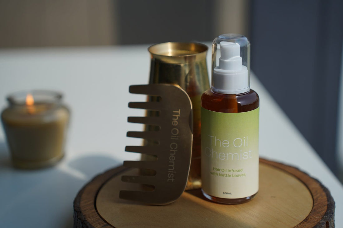 Haircare tools that include hair oil and hair comb