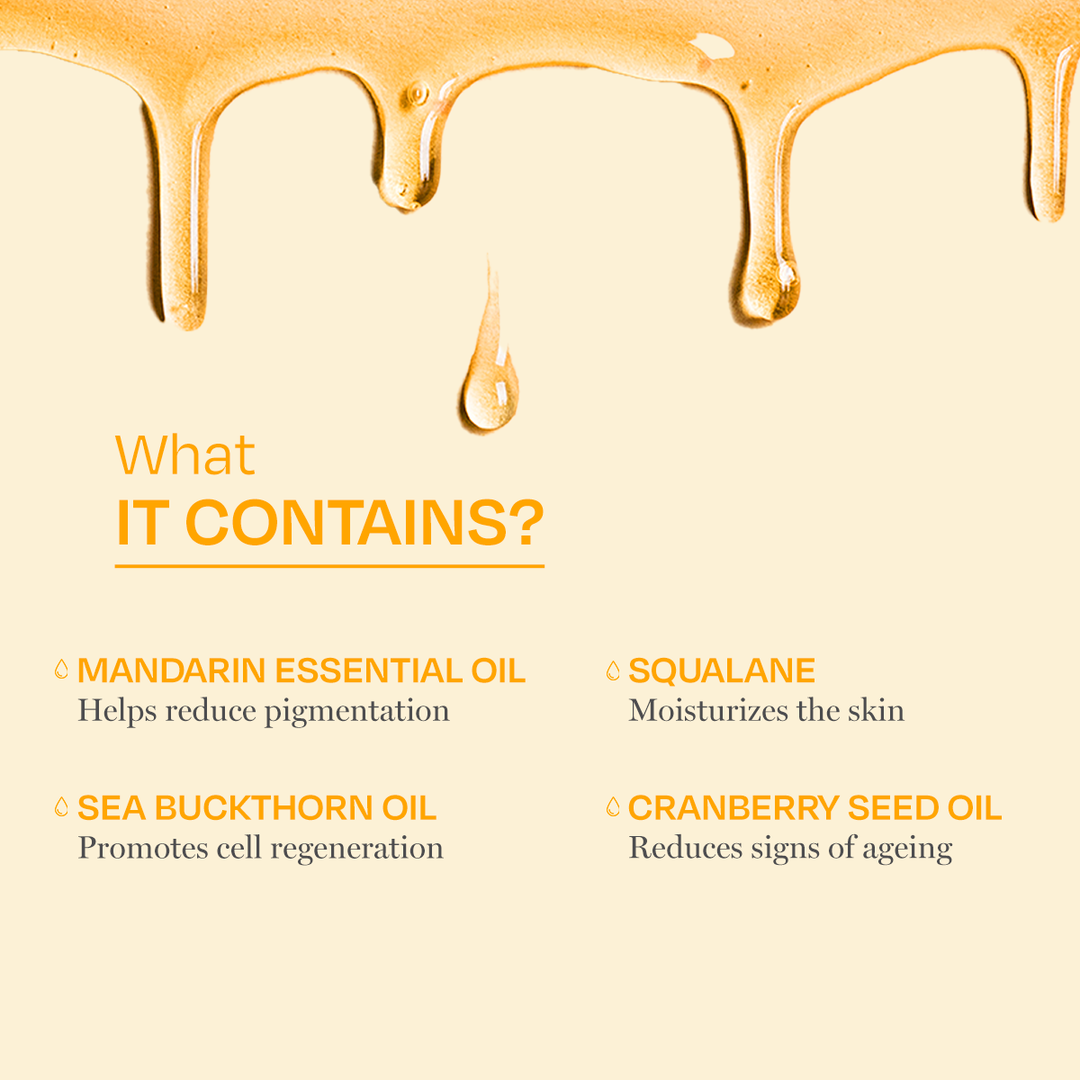 Mandarin Face Oil for a Dewy, Glowing Skin What It contains