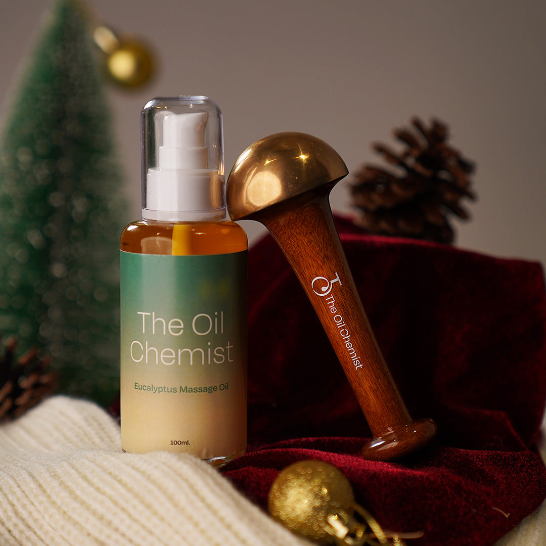 Luxe Bodycare Duo | Deep Repair Pain Relief Massage Oil & Kansa Wand for Nourished, Revitalized Skin