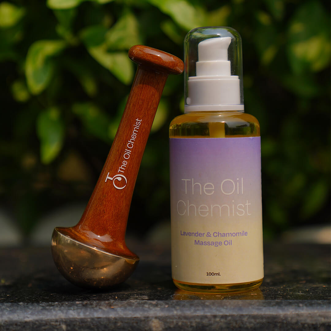 Nourish & Rejuvinate with Lavender Massage Combo (Body Oil + Kansa wand)